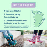 Rainbow Hearts Rain Boots, size  5