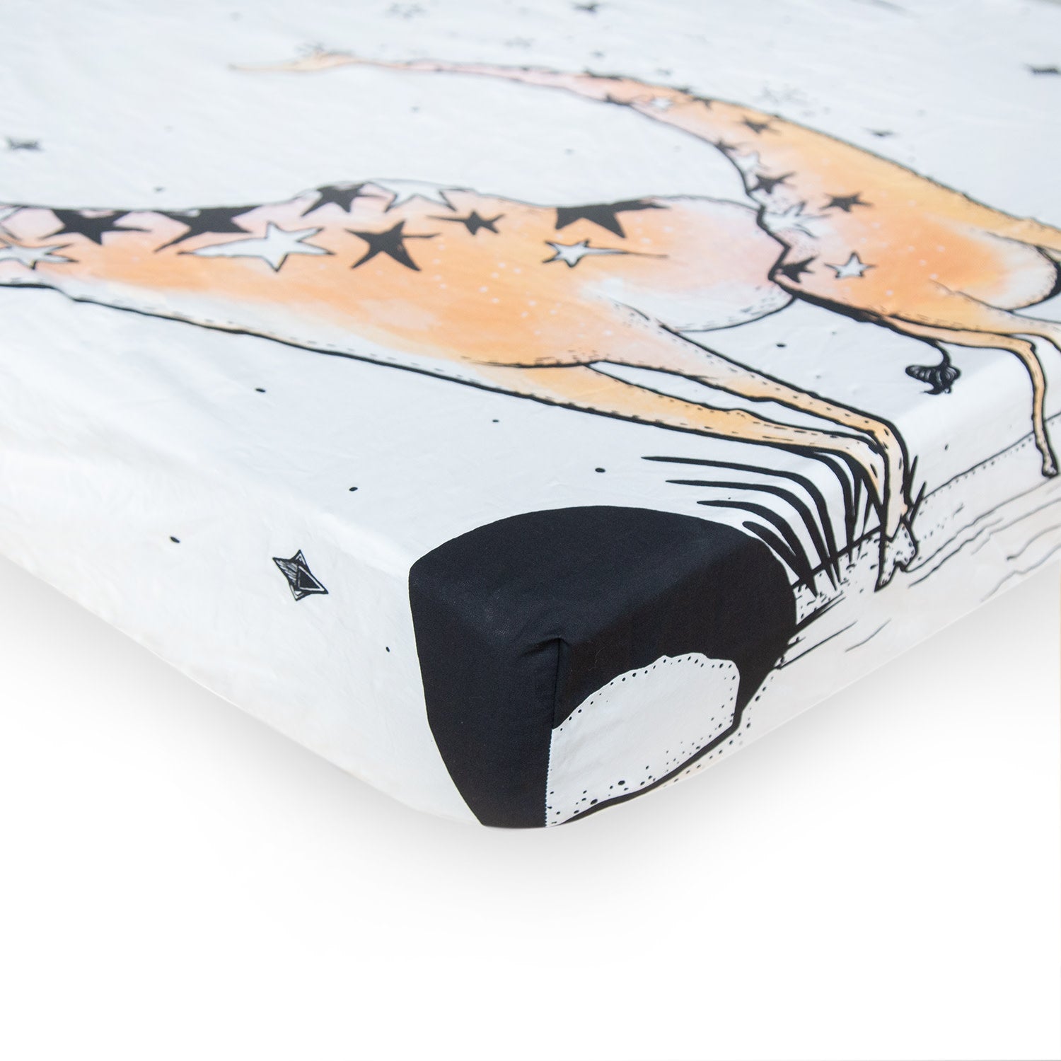 100% Cotton Fitted Crib Sheet - Giraffe and a Calf