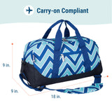 Chevron Blue Overnighter Duffel Bag