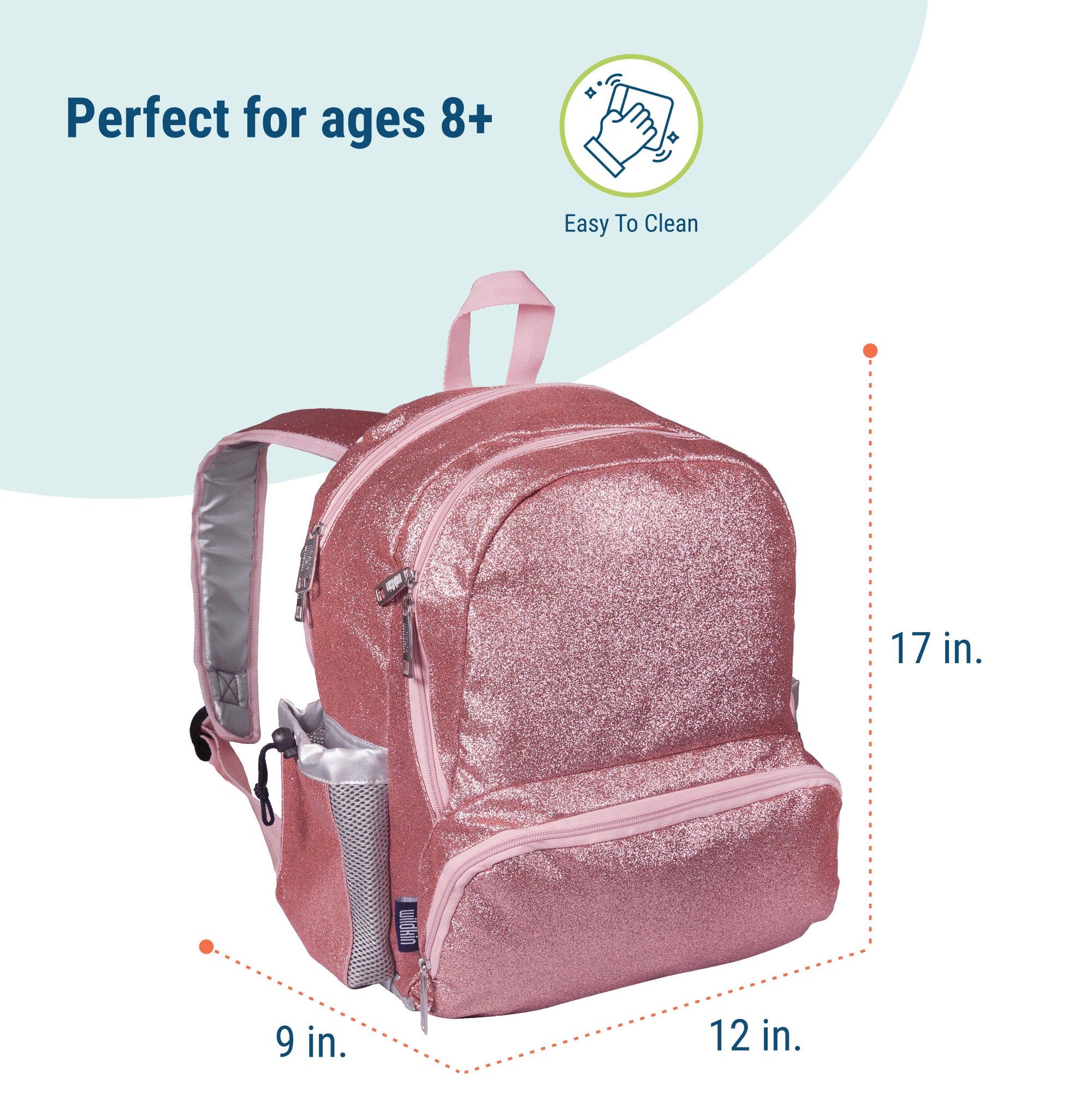 Pink Glitter 17 inch Backpack