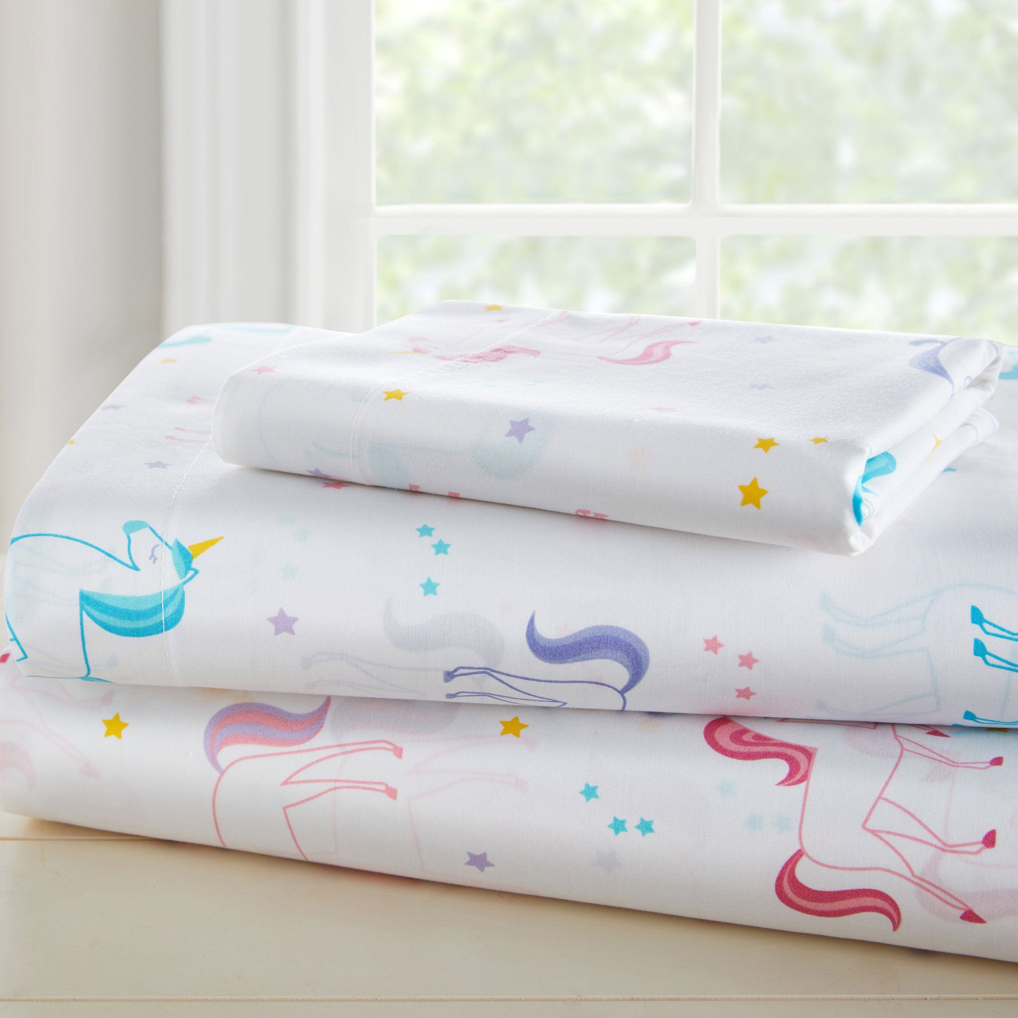 Unicorn 100% Cotton Percale Sheet Set