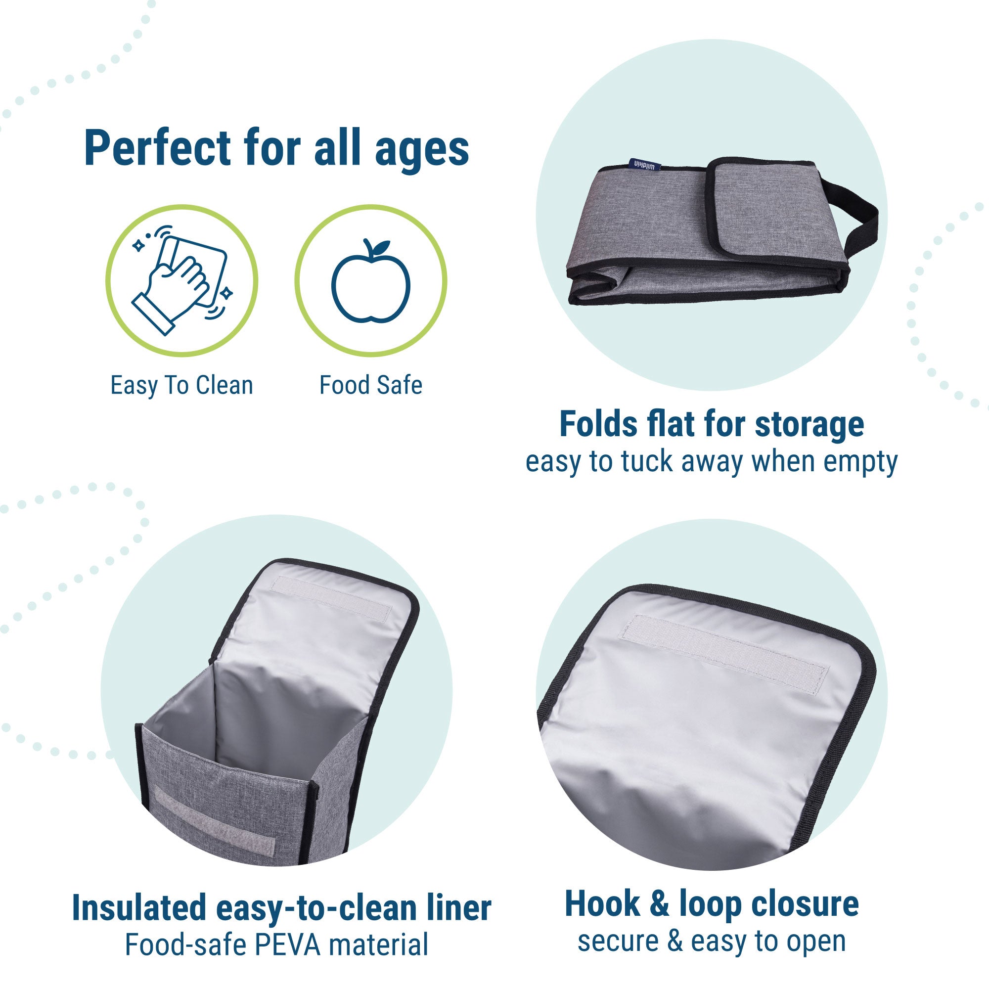 Gray Tweed Lunch Bag