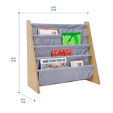 Premium Sling Bookshelf - Natural w/ Gray