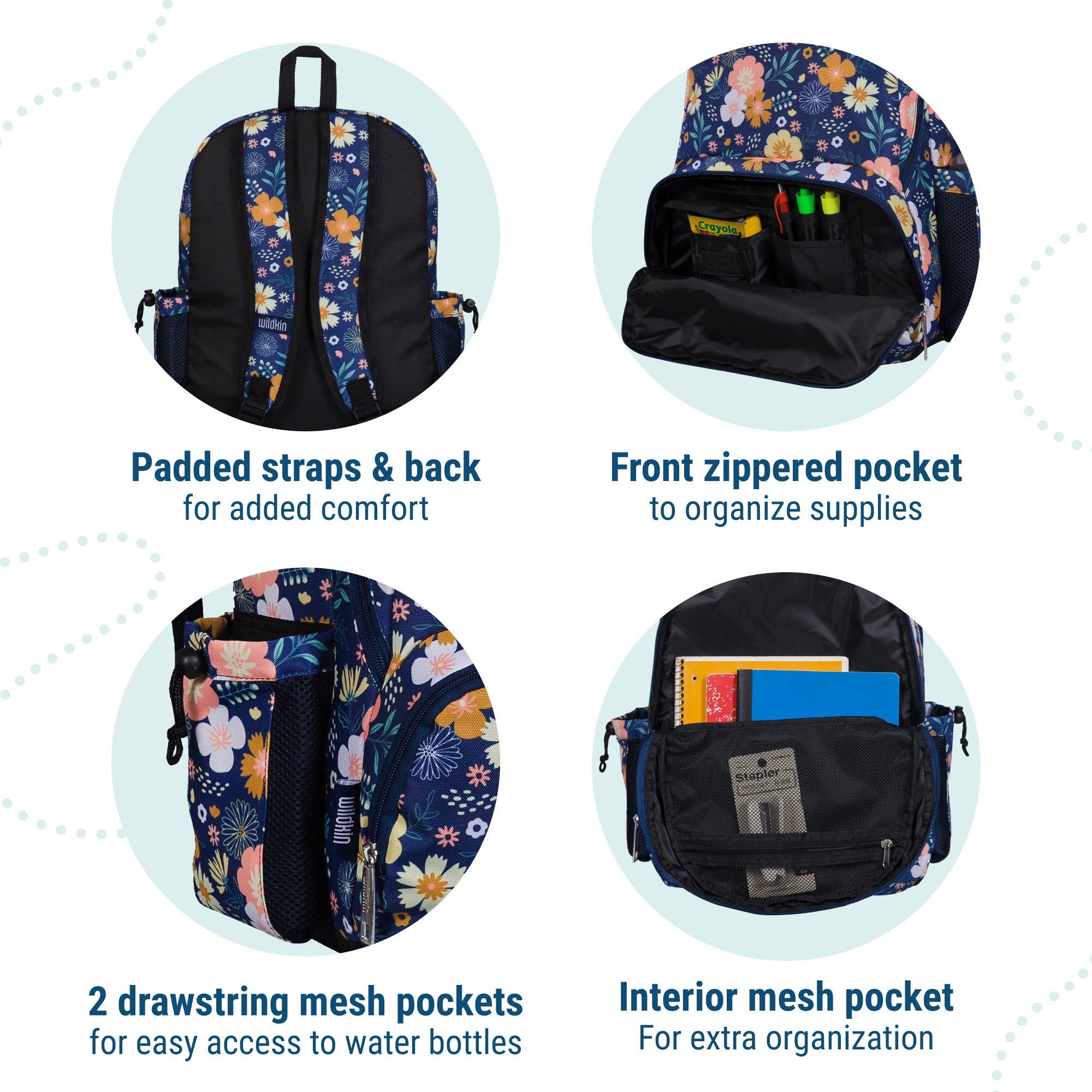 Wildflower Bloom 17 Inch Backpack