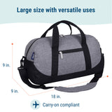 Gray Tweed Overnighter Duffel Bag