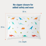 Jurassic Dinosaurs 100% Cotton Percale Pillow Cases - 2 pack