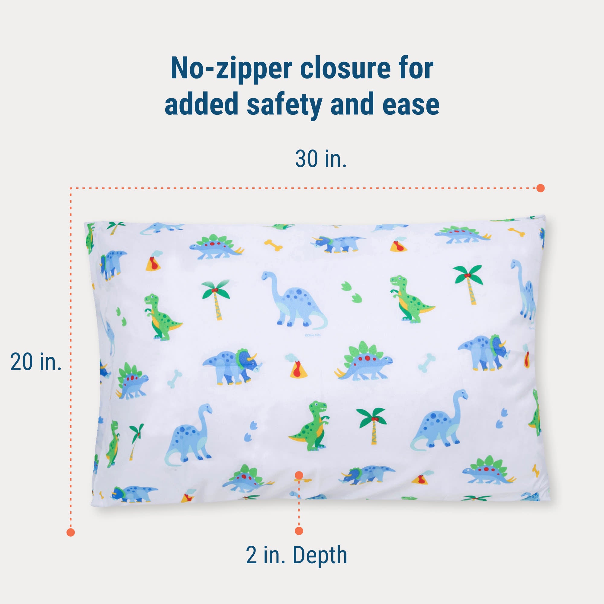 Dinosaur Land 100% Cotton Pillowcase - Standard