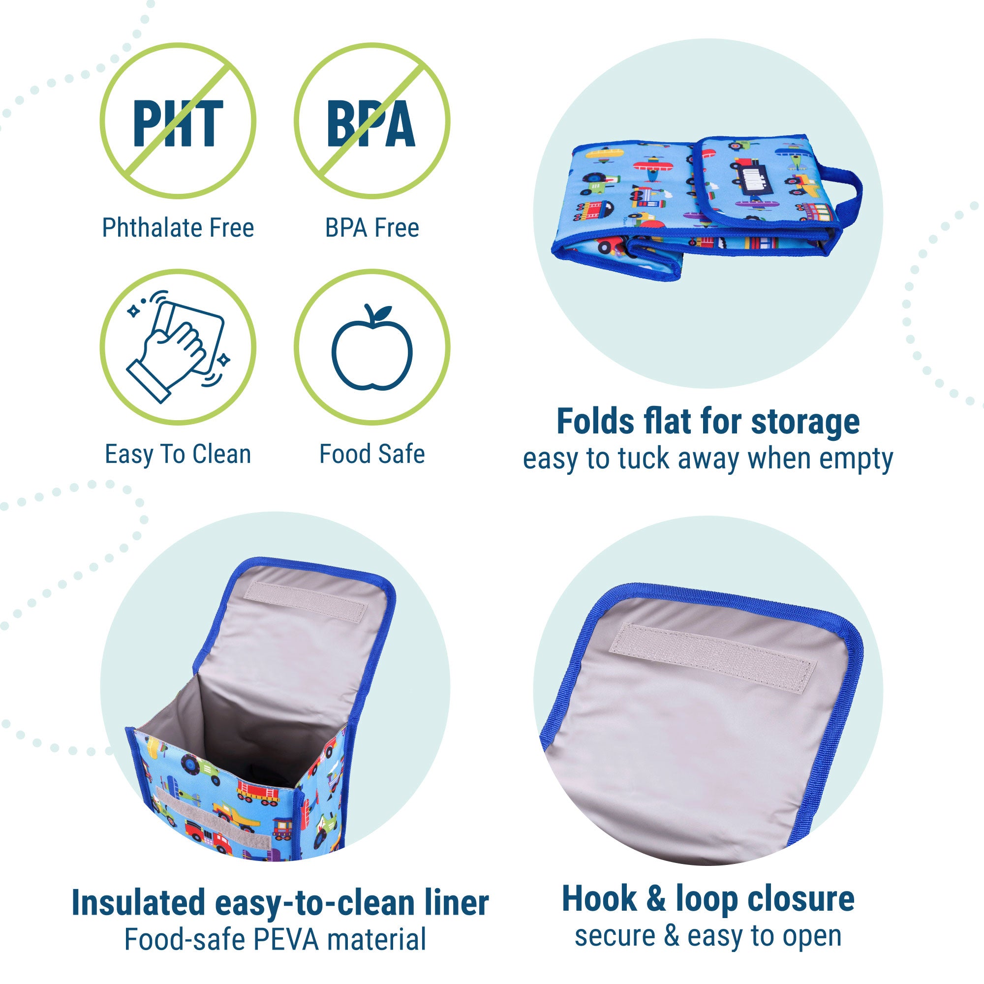 Trains, Planes & Trucks Lunch Bag