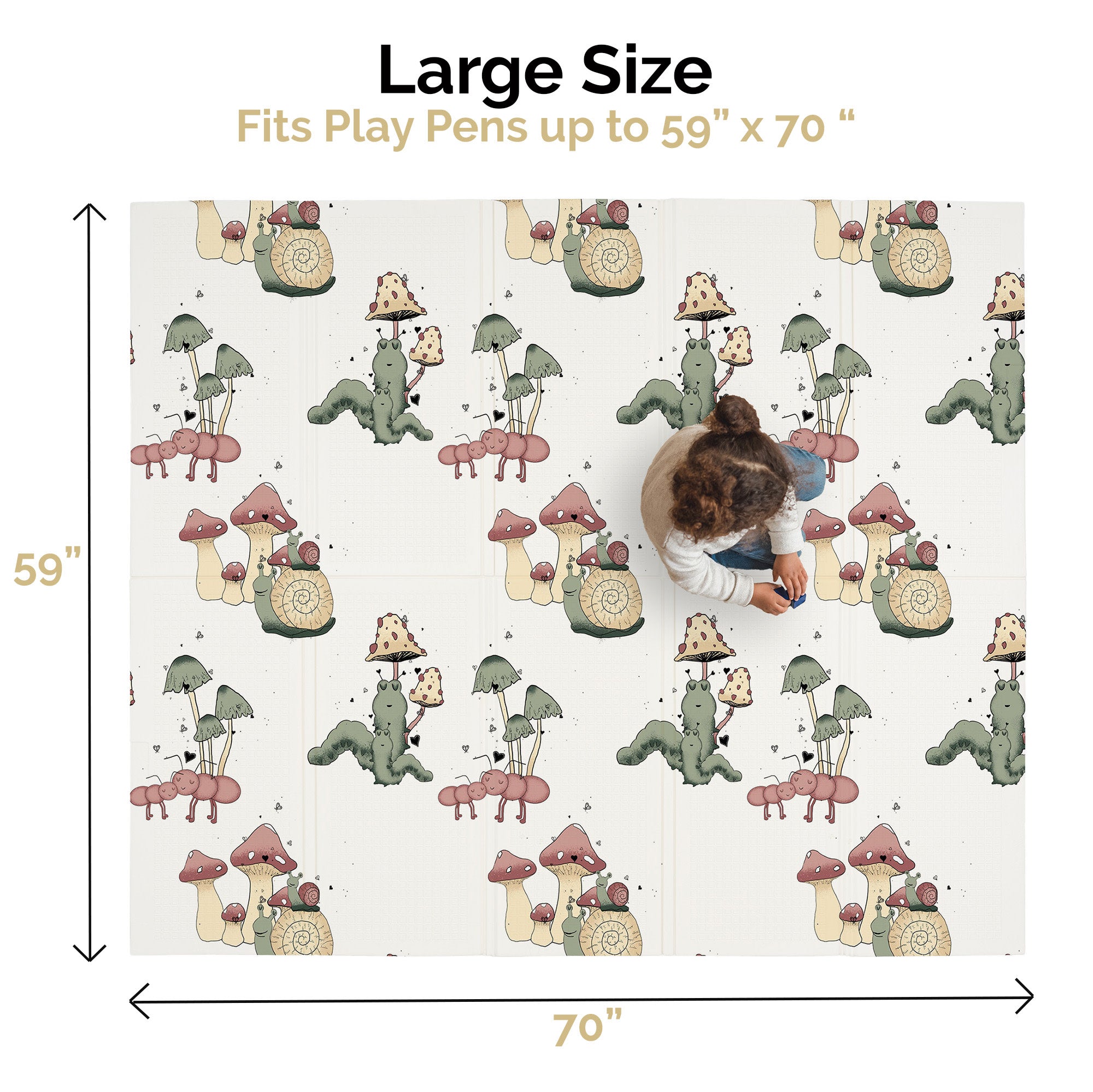 Large Play Mat - Mushroom Garden