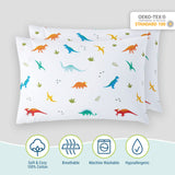 Jurassic Dinosaurs 100% Cotton Percale Pillow Cases - 2 pack