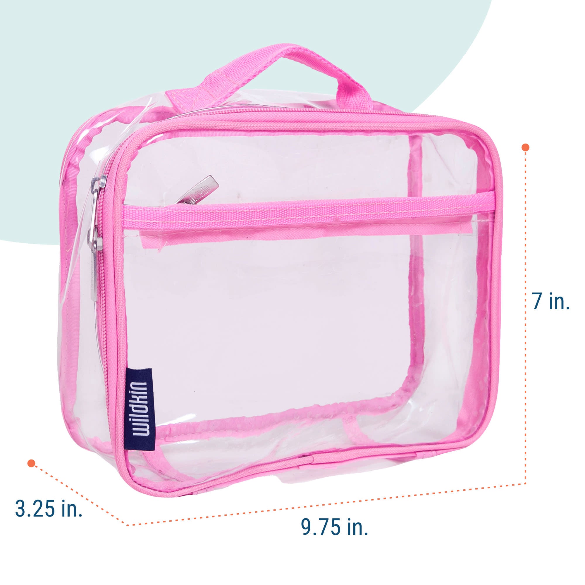 Clear w/ Pink Trim Lunch Box