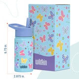 Butterfly Garden Blue 14 oz Steel Bottle