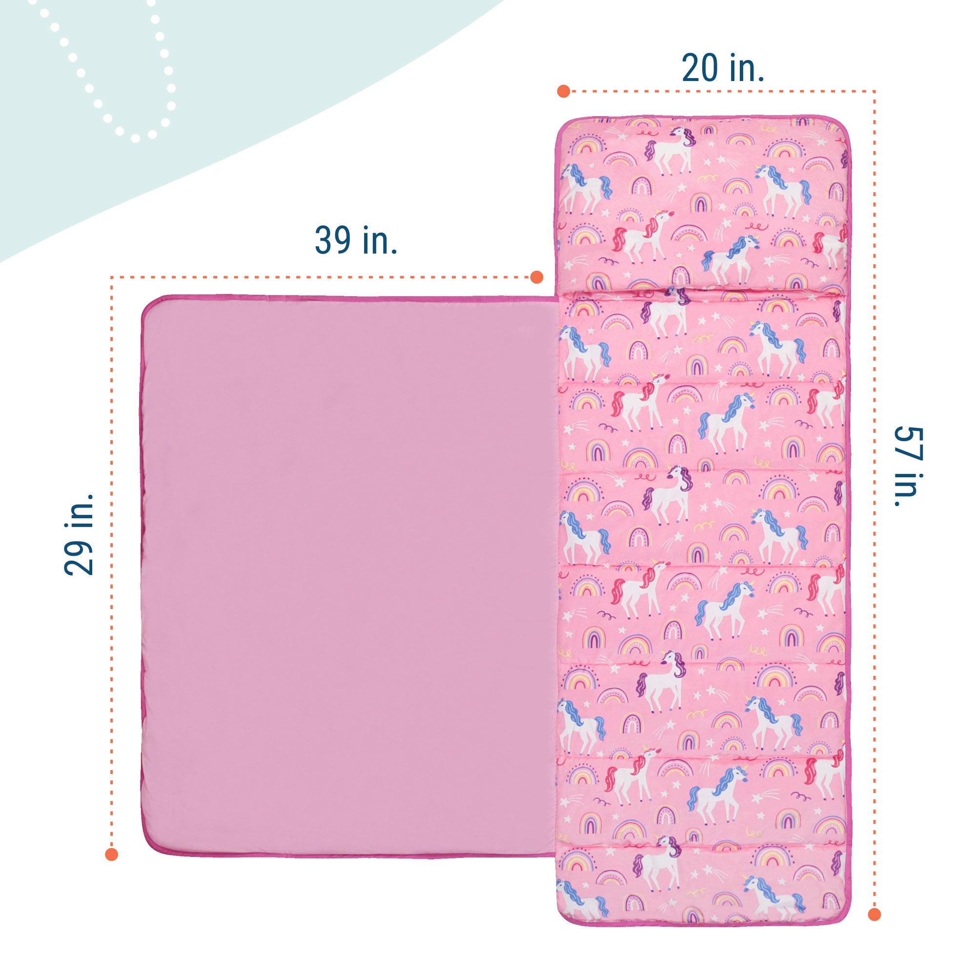 Rainbow Unicorns Plush Nap Mat