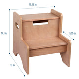 Two Step Stool - Oak Finish