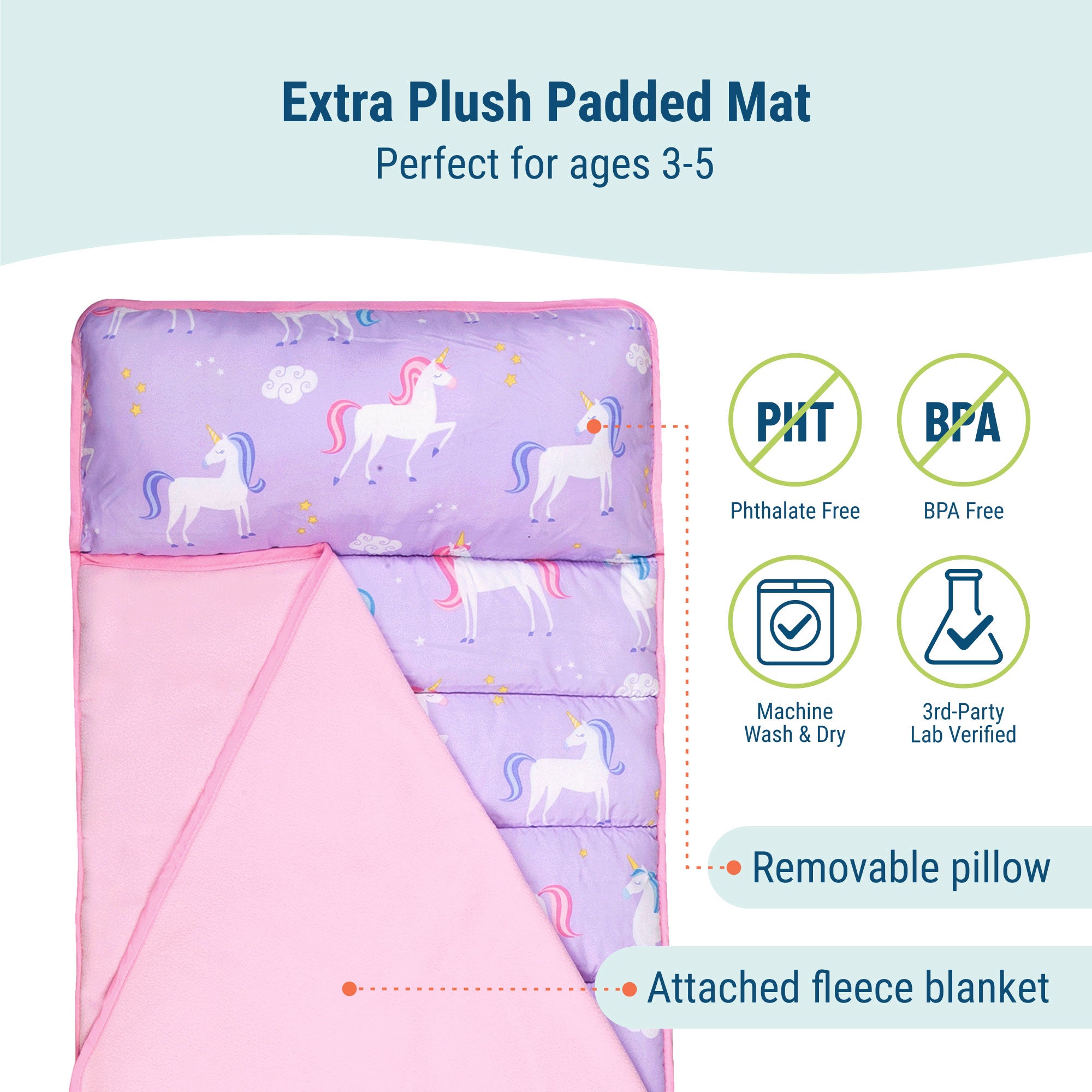 Unicorn Microfiber Toddler Nap Mat