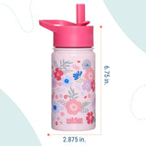 Pink Floral 14 oz Steel Water Bottle