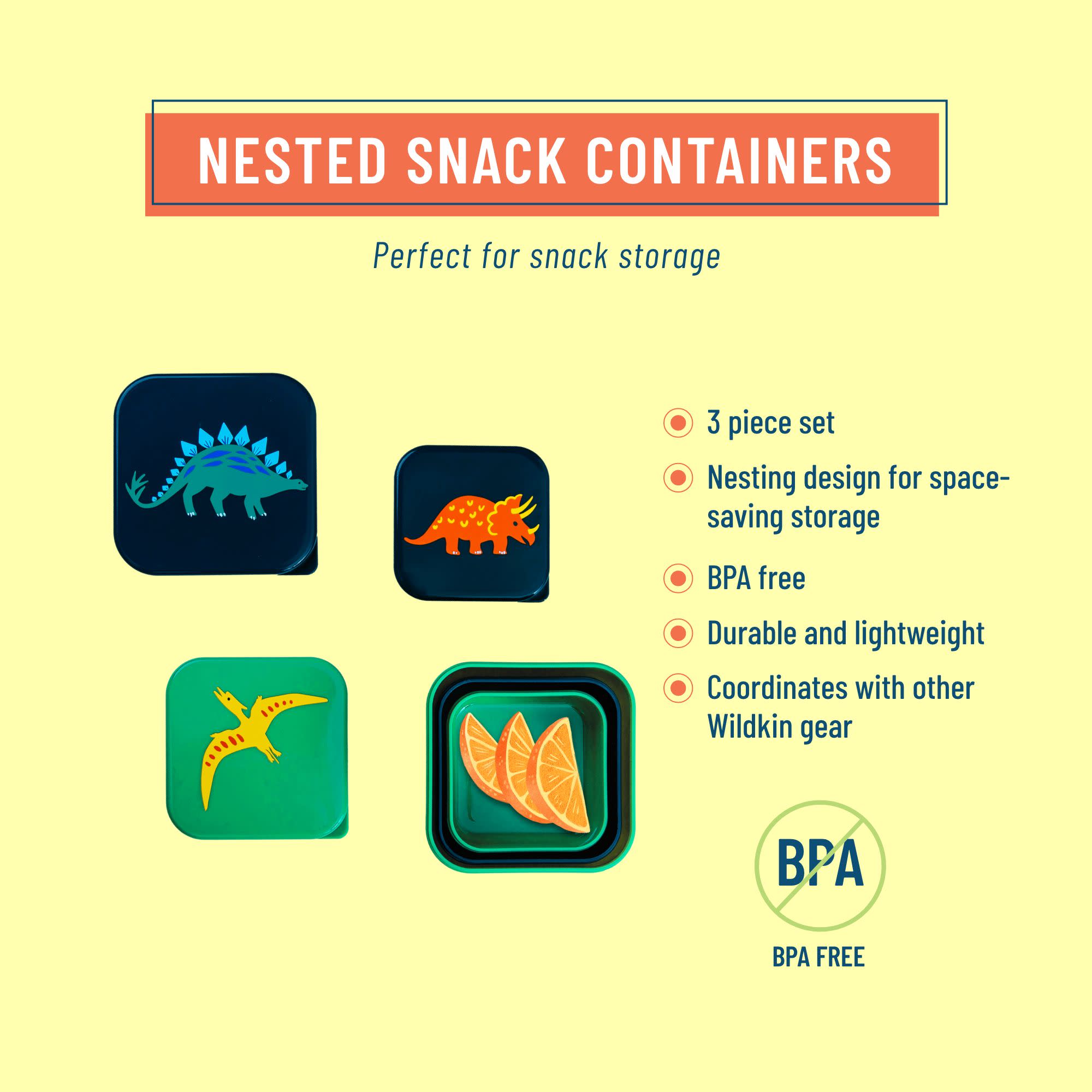 Jurassic Dinosaurs Nested Snack Containers