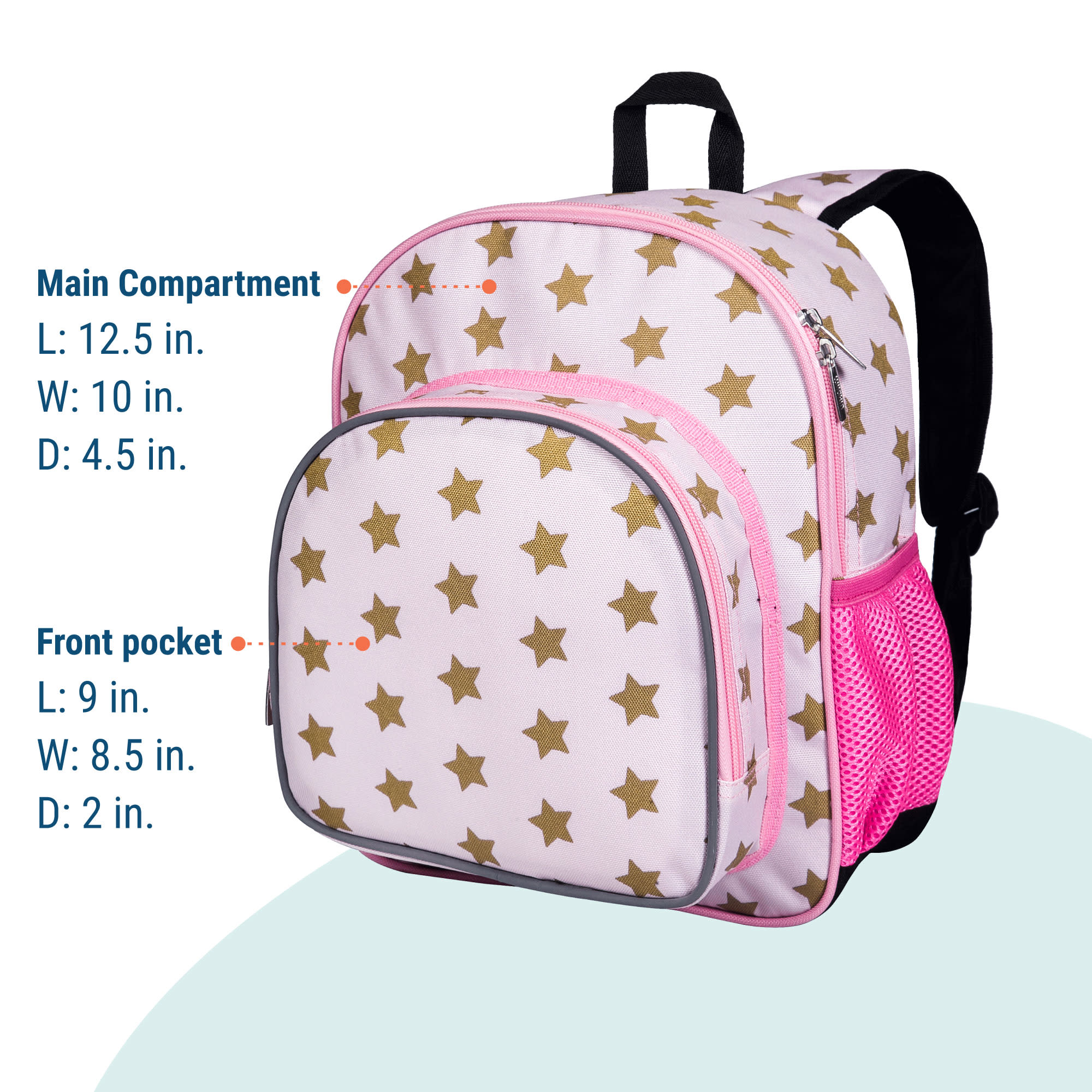 Pink and Gold Stars 12 Inch Backpack