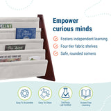 Sling Bookshelf - Cherry w/ Tan