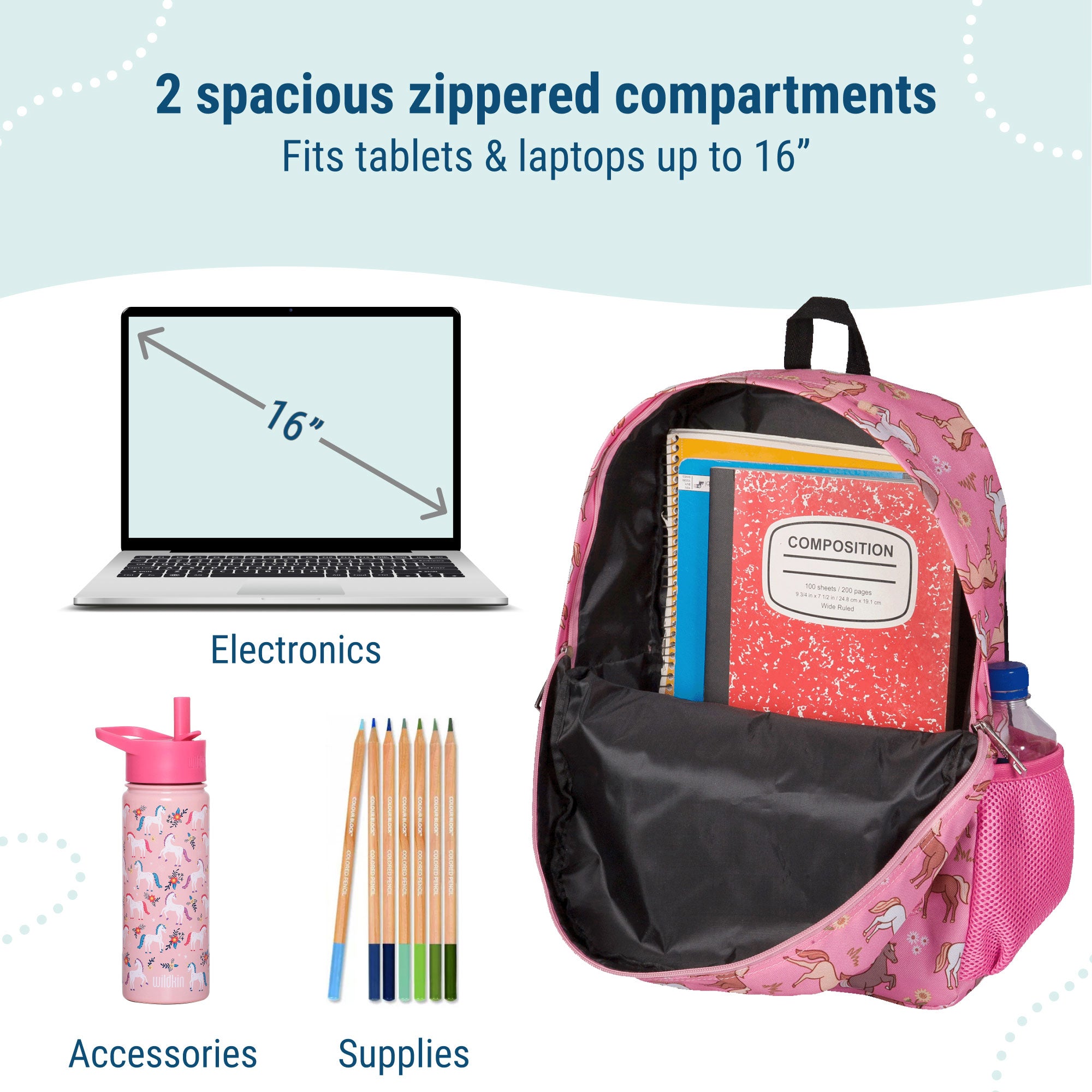 Wild Horses 16 Inch Backpack