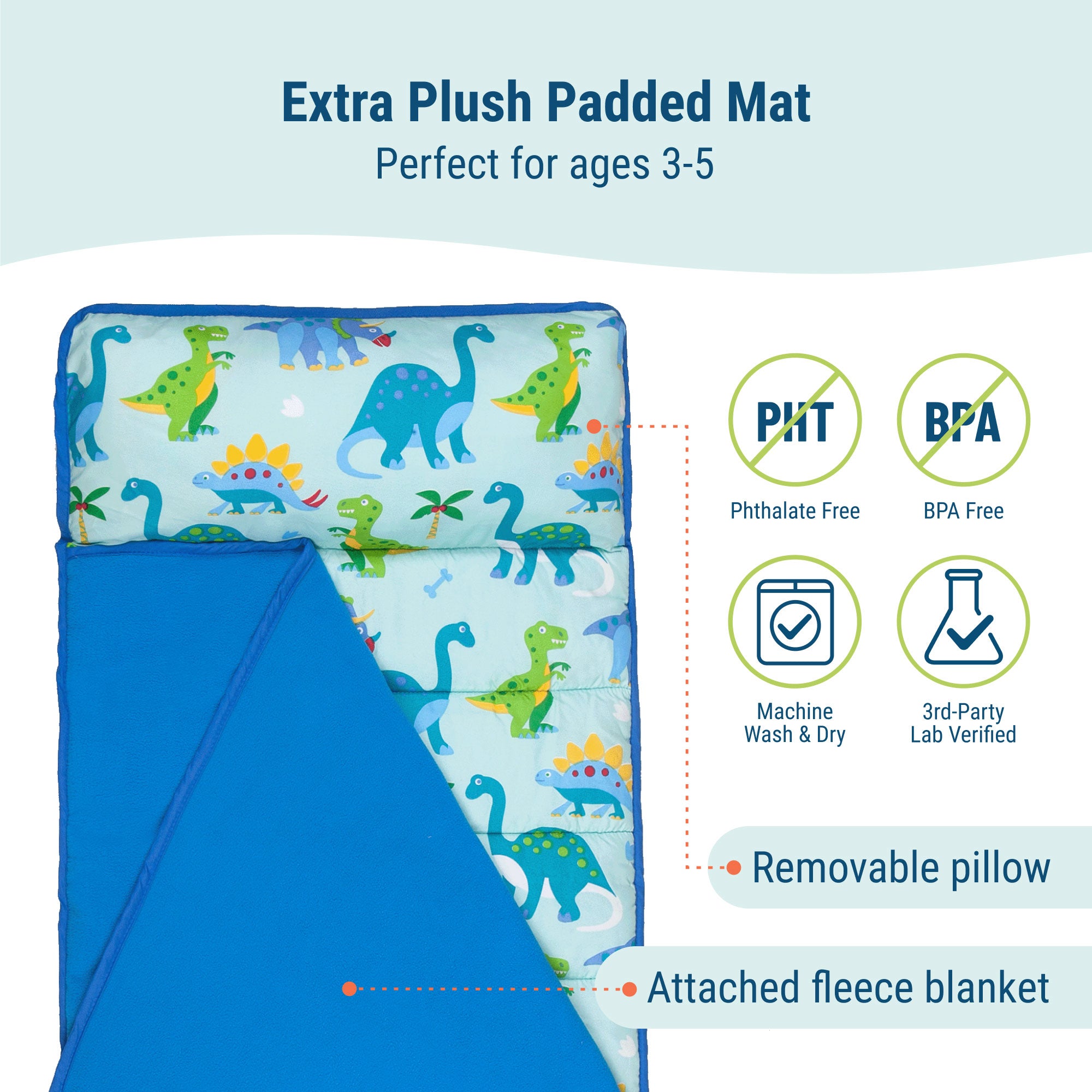 Dinosaur Land Microfiber Toddler Nap Mat