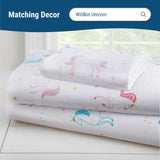 Unicorn 100% Cotton Flannel Fitted Crib Sheet