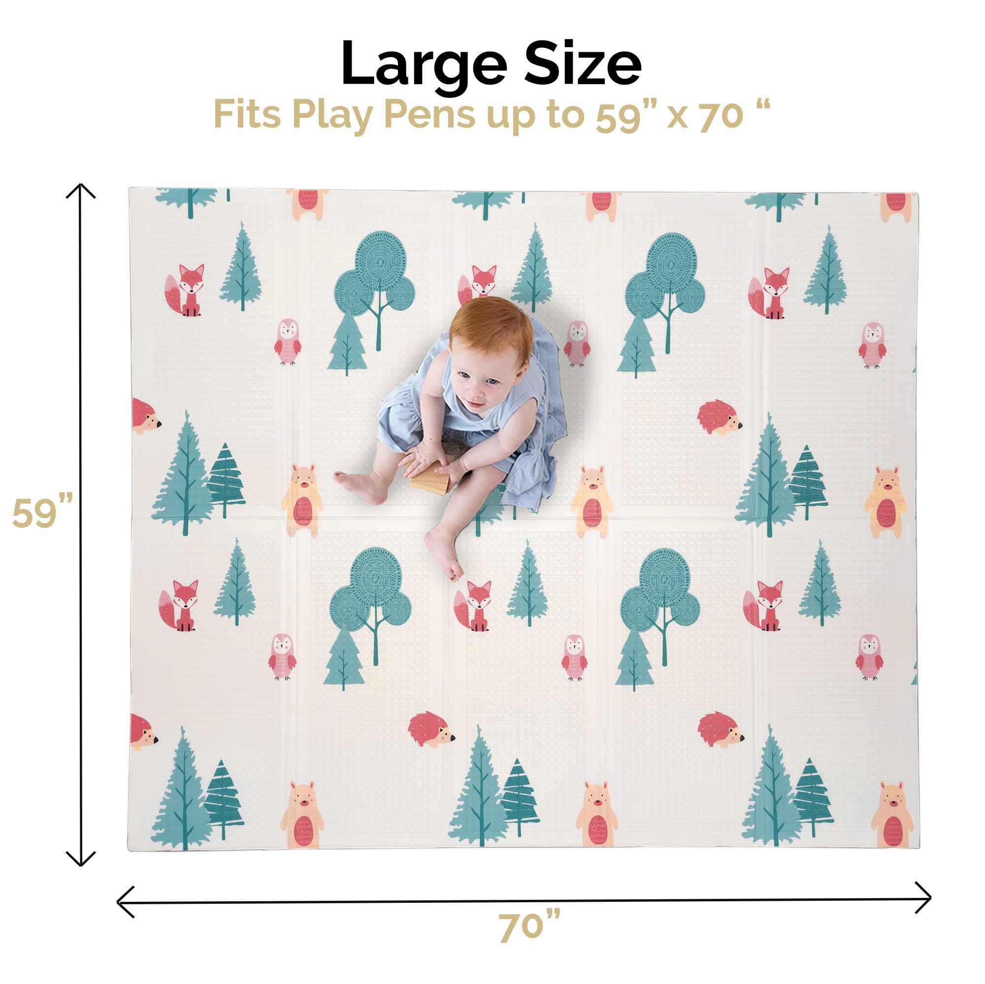 Large Play Mat - Woodland Rainbow