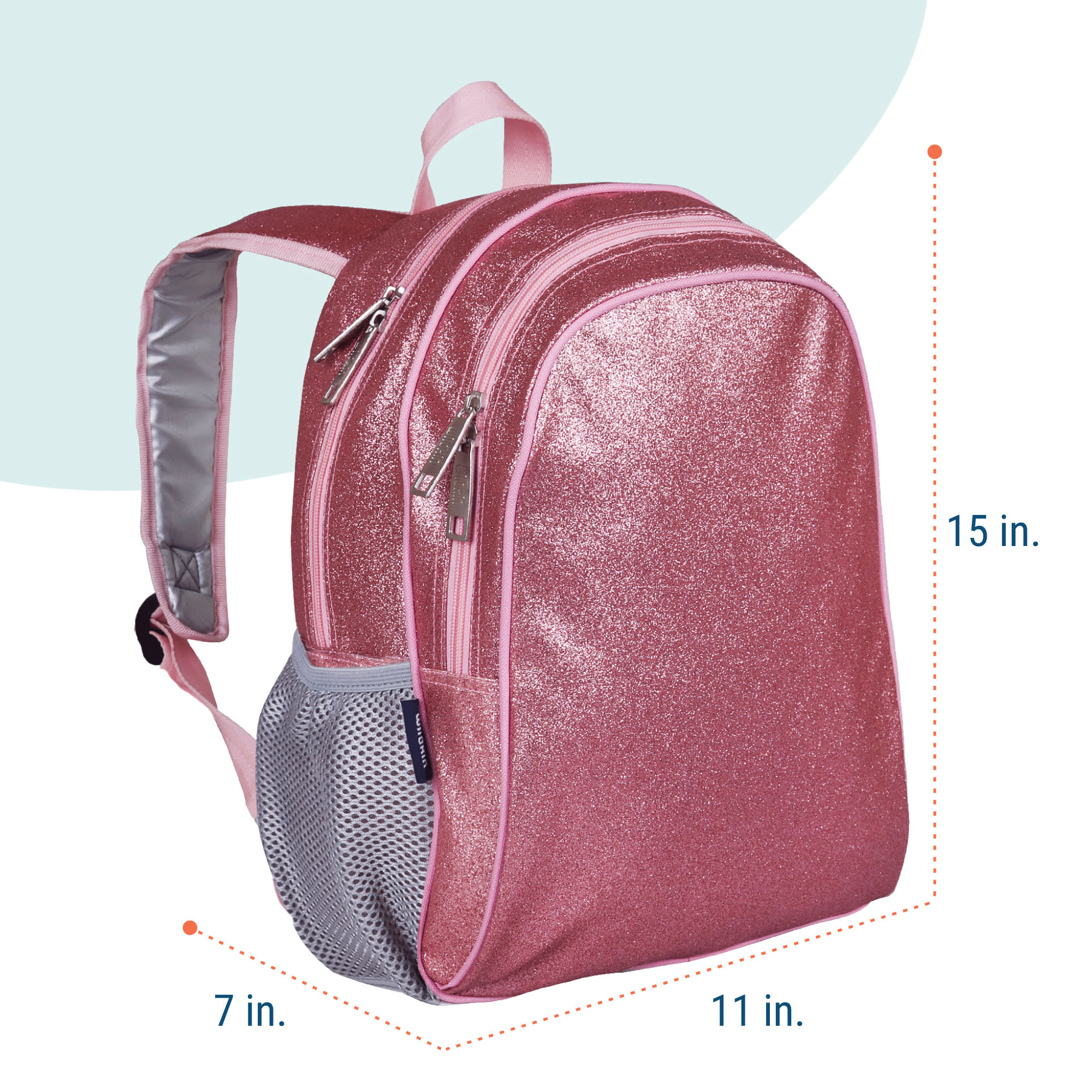 Pink Glitter 15 Inch Backpack