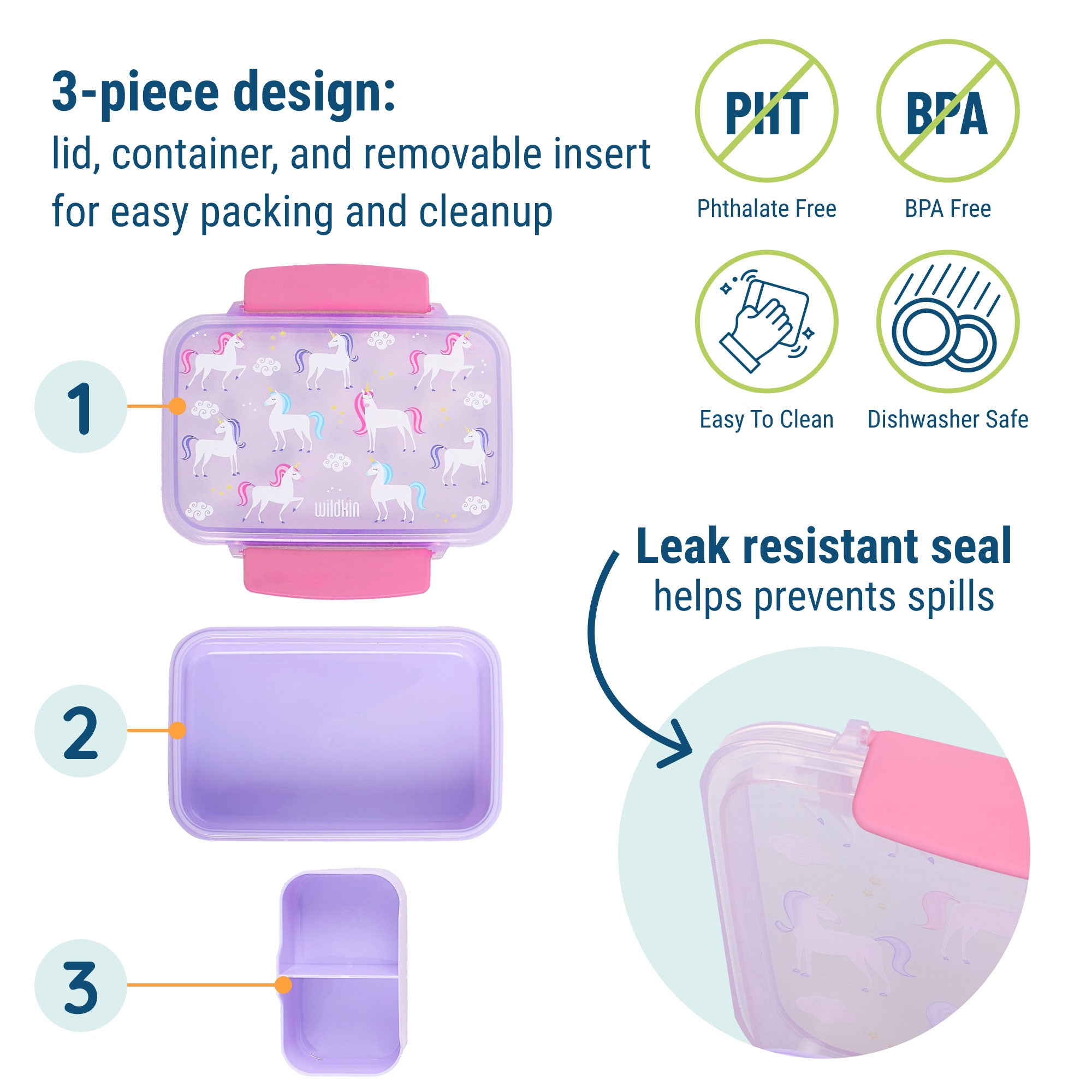 Unicorn Reusable Food Container Bento Box