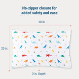 Jurassic Dinosaurs 100% Cotton Flannel Pillowcase - Standard