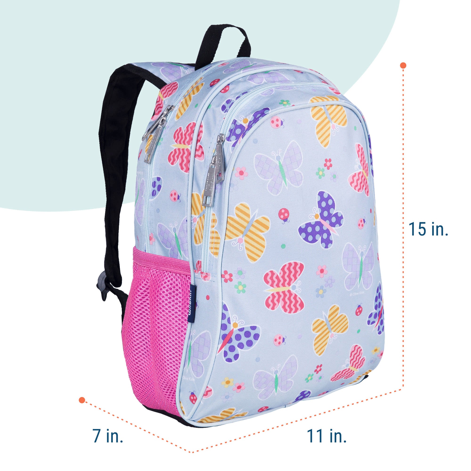 Butterfly Garden Blue 15 Inch Backpack