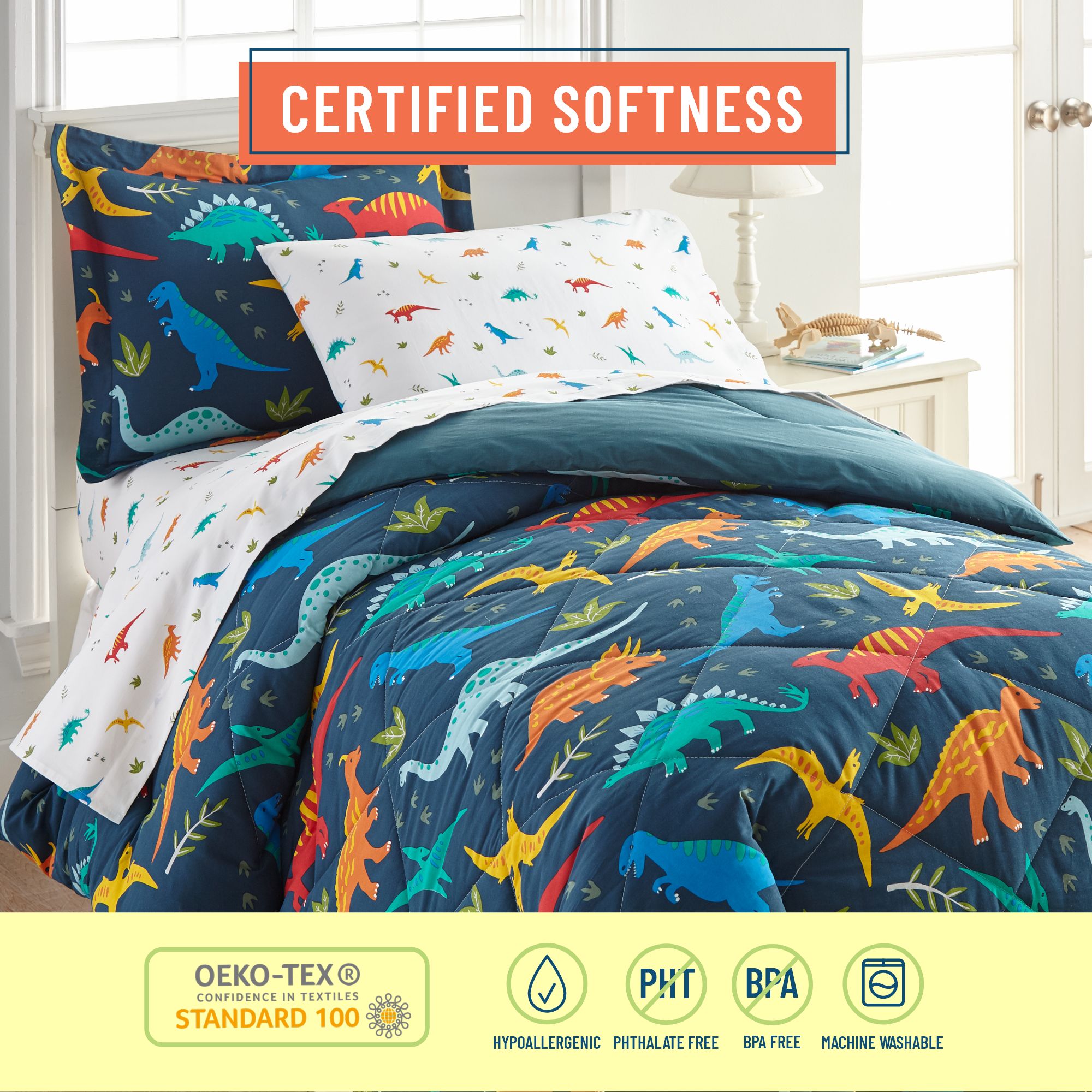 Jurassic Dinosaurs 100% Cotton Flannel Sheet Set - Full