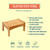 Slatted Step Stool - Oak Finish