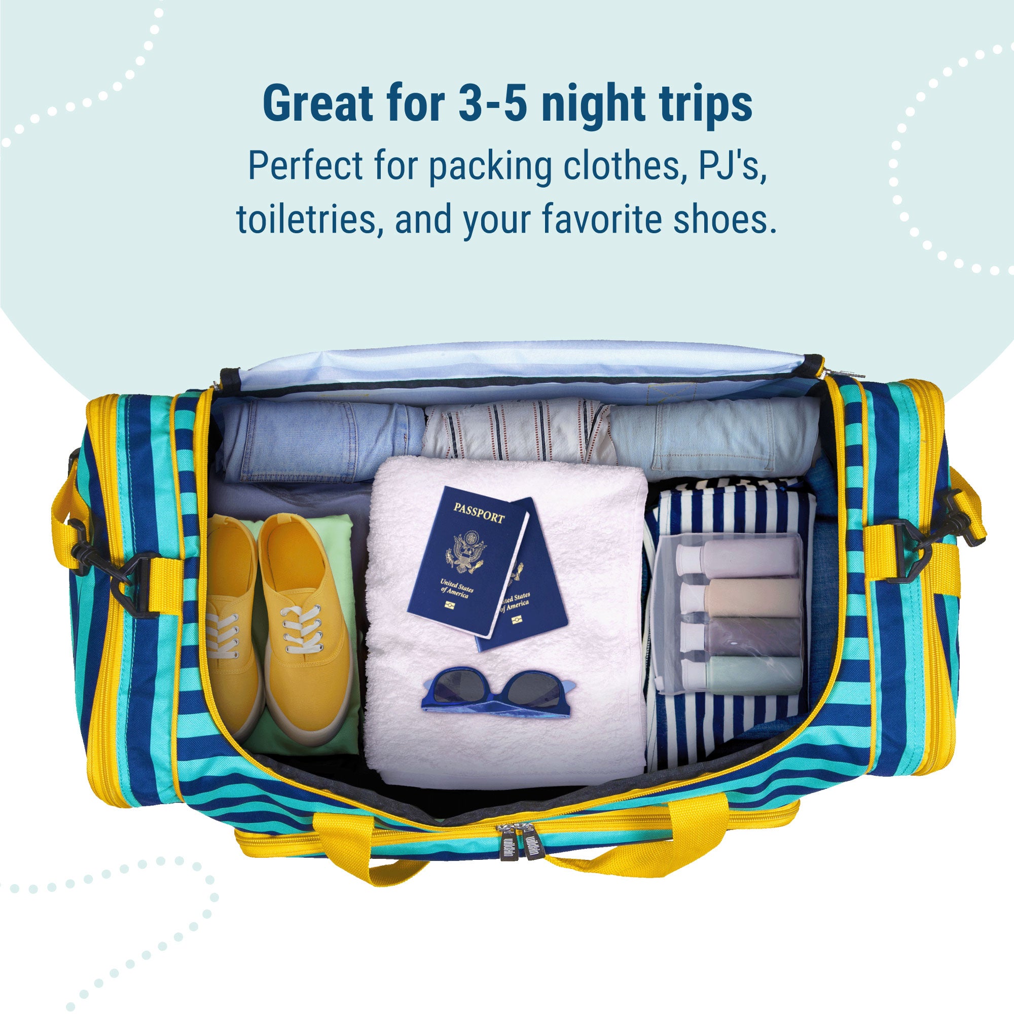 Blue Stripes Weekender Duffel Bag