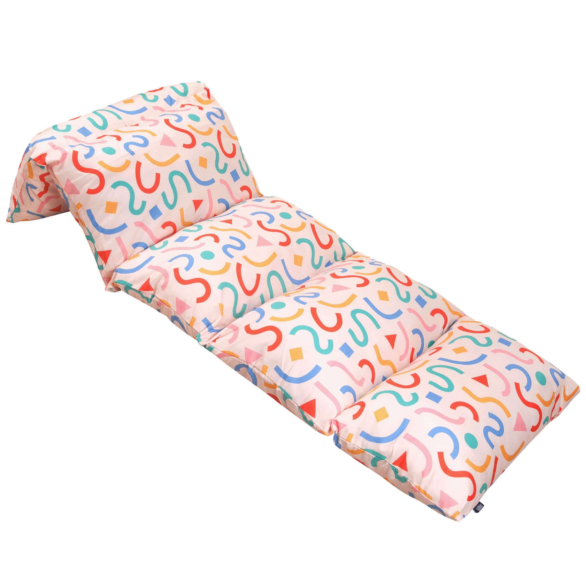 Confetti Peach Microfiber Pillow Lounger