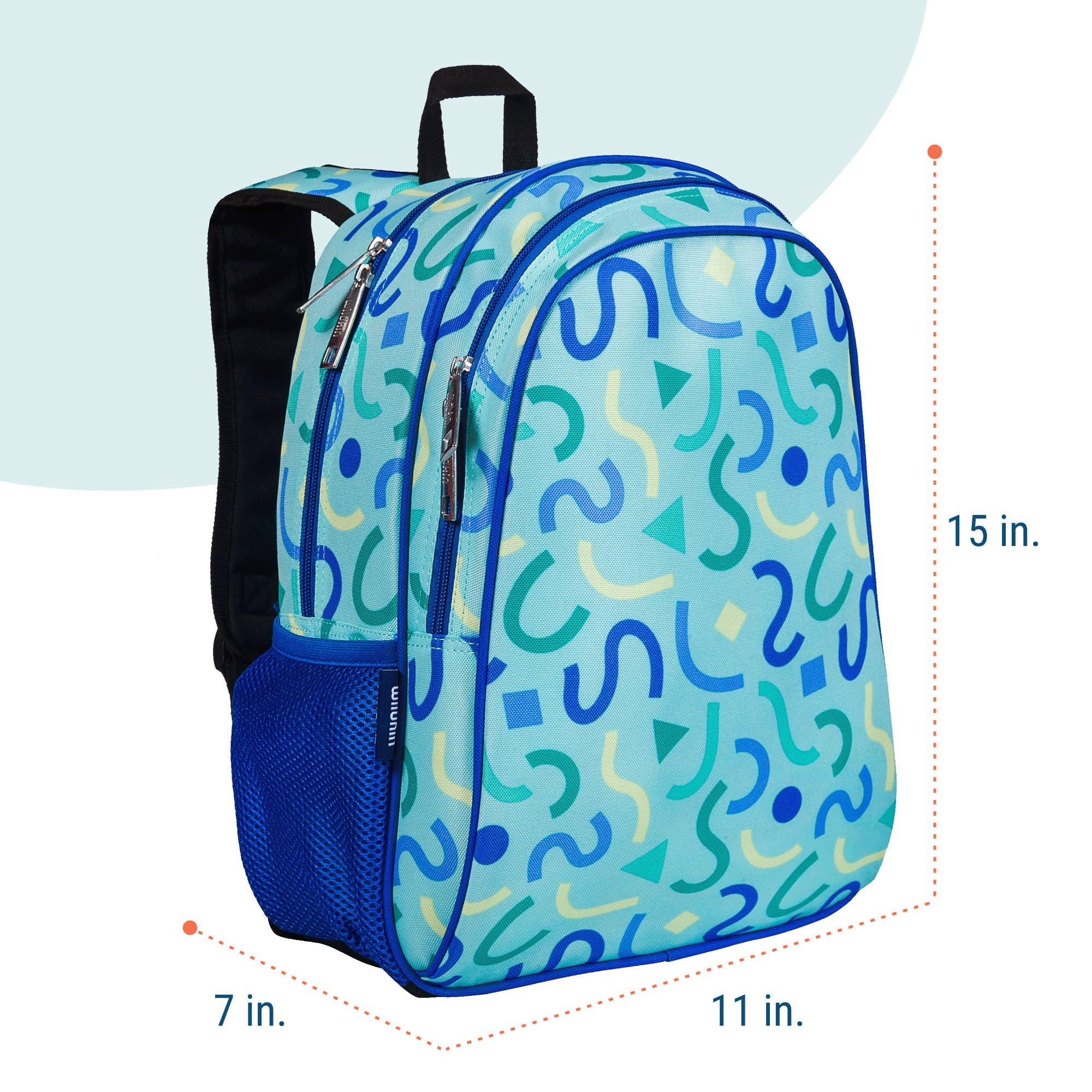 Confetti Blue 15 Inch Backpack