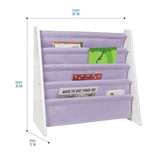 Premium Sling Bookshelf - White w/ Lilac