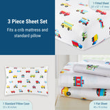 Trains Planes & Trucks 100% Cotton Flannel Sheet Set