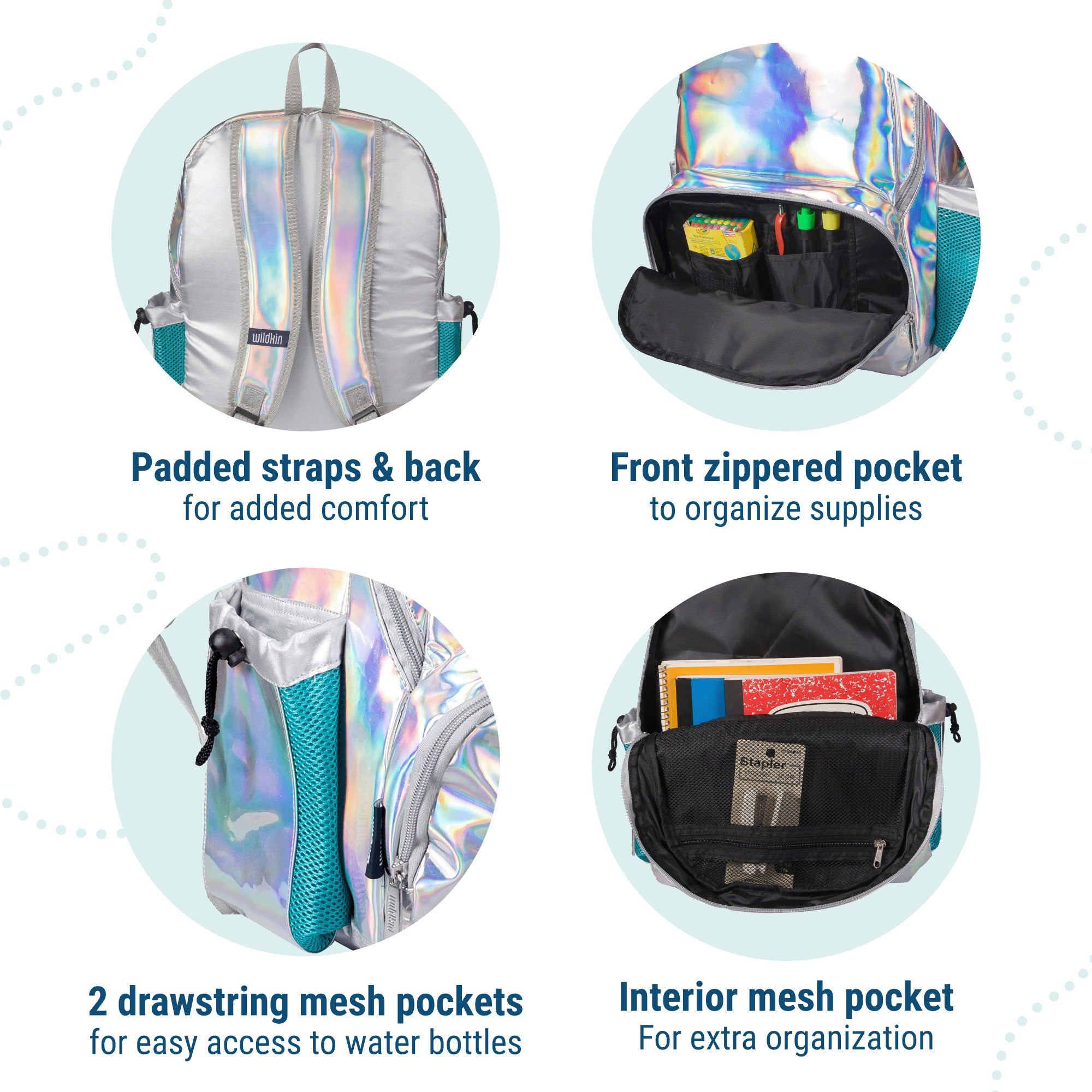 Holographic 17 inch Backpack