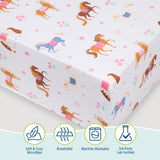 Horses Microfiber Fitted Crib Sheet