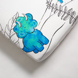 100% Cotton Fitted Crib Sheet - Blue Dinosaur