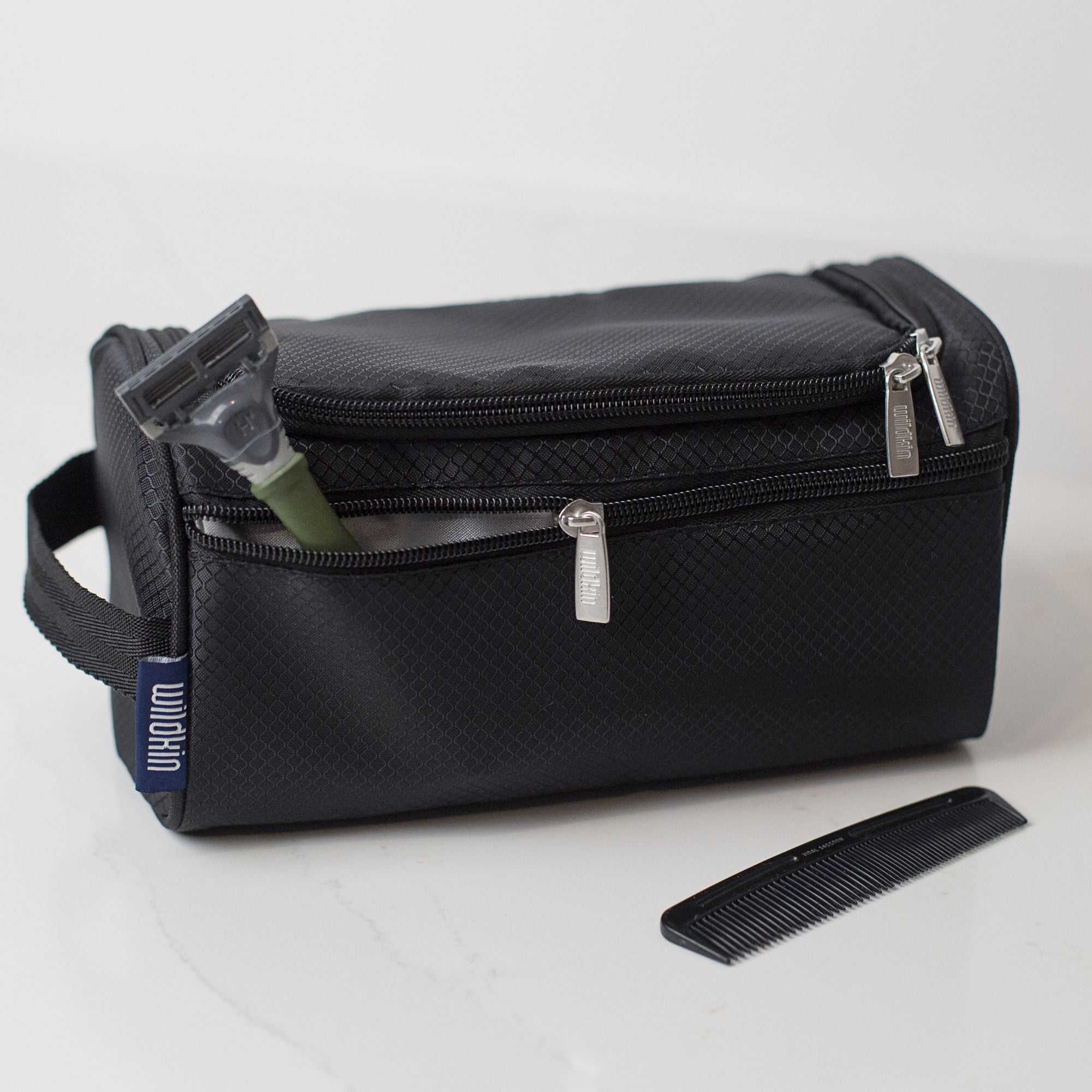 Rip-Stop Black Toiletry Bag