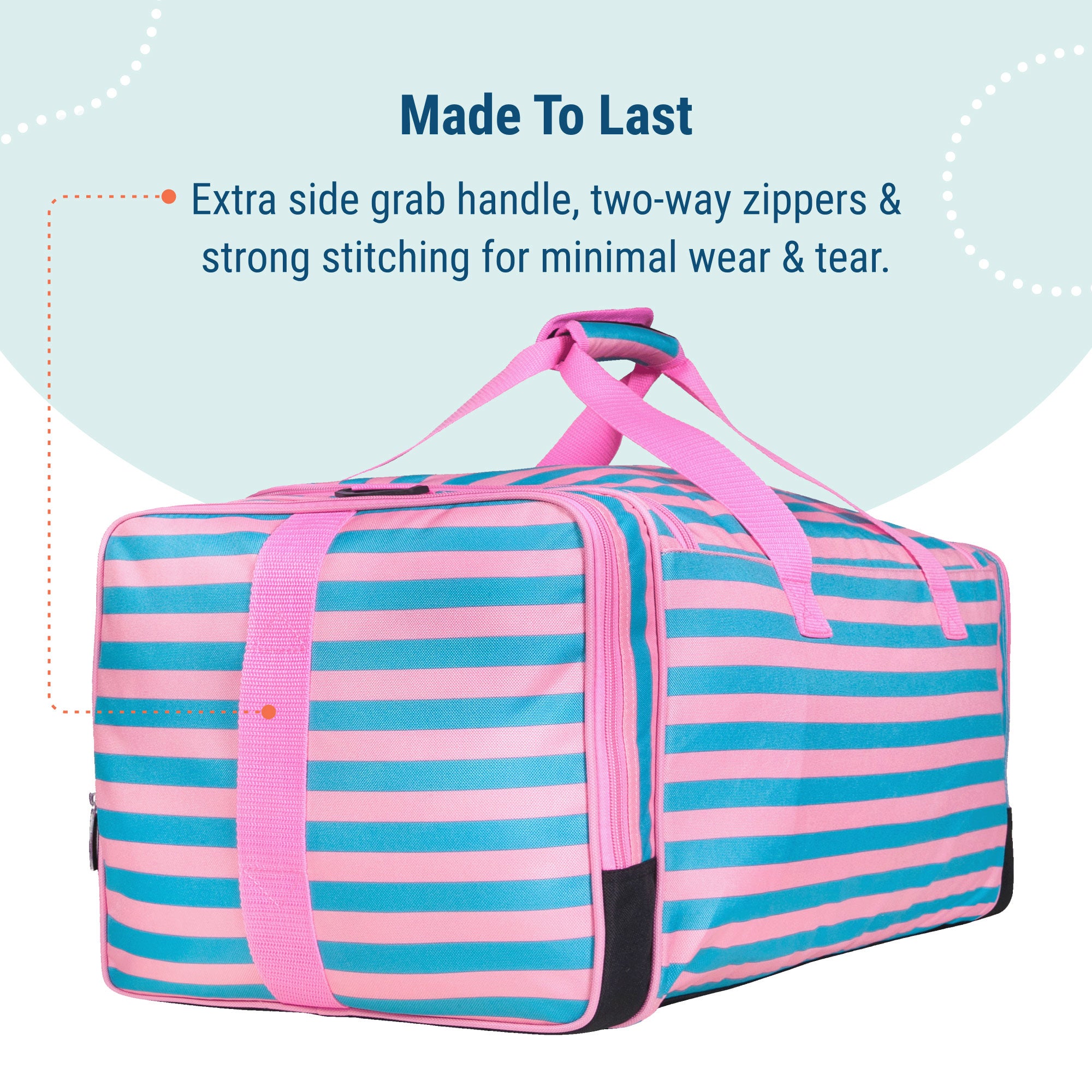 Pink Stripes Weekender Duffel Bag