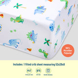 Dinosaur Land Microfiber Fitted Crib Sheet