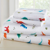 Jurassic Dinosaurs 100% Cotton Flannel Sheet Set - Full
