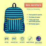 Blue Stripes 16 Inch Backpack