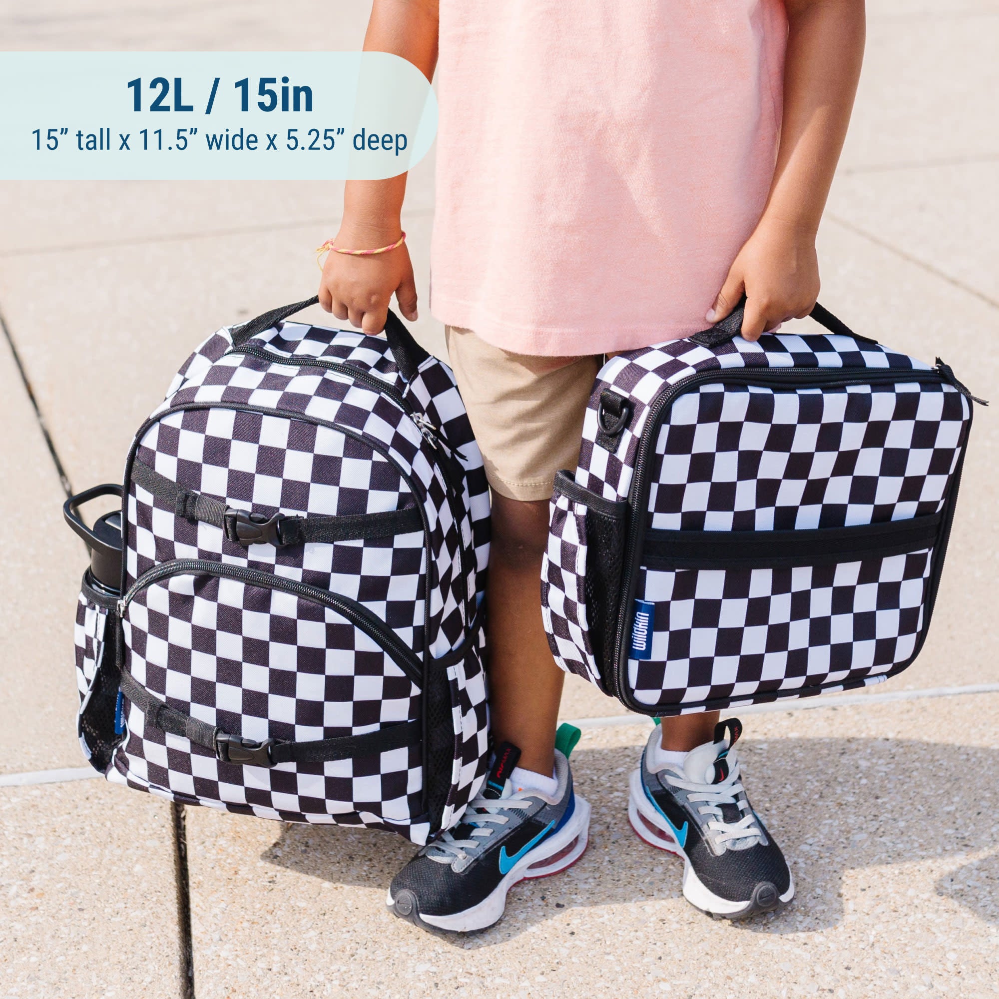 Black and White Checkered ECO rPET Next Gen Backpack - 15 Inch / 12L