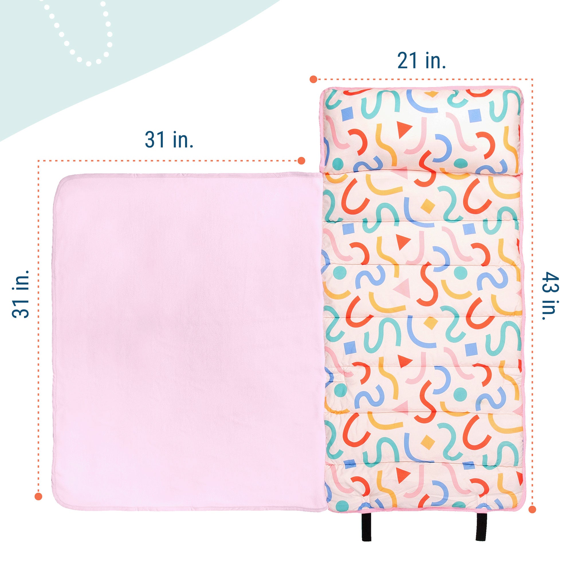 Confetti Peach Microfiber Toddler Nap Mat