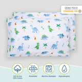 Dinosaur Land 100% Cotton Percale Pillow Cases - 2 pack