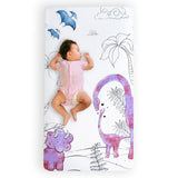 100% Cotton Fitted Crib Sheet - Pink Dinosaur